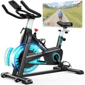 Spinningfiets - Fitnessfiets - Hometrainer - Indoor Bike - Blue Met App - Magnetisch Weerstandssysteem 0-100 Niveau's - 16 kg Vliegwiel & Bluetooth Connectiviteit (8721391522347)