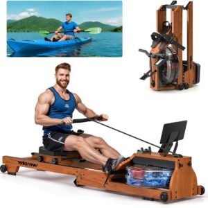 Thuisroeimachine - Roeitoestel - Fitnessapparaat - Roeitrainer - Indoor Roeimachine - Massief Eikenhout - Bluetooth Display (8721391522378)