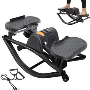 Compacte Hometrainer - Mini Stepper - Thuis Trainen - Stille Werking - 50x25x25 cm - Zwart (9101157627643)