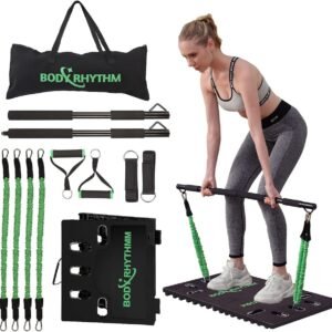 Draagbare Hometrainer - Thuis Fitness Apparaat - Full Body Workout - Inclusief Weerstandsbanden - 782 kg - Groen (9101154760244)
