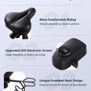 Hometrainer - Spinningfiets - Fitness Fiets - Indoorfiets - Led Display - Stationaire Fiets - Stationaire Fiets - en App - Verstelbaar Zadel - 270 kg Maximale Draagkracht (8721391979332)