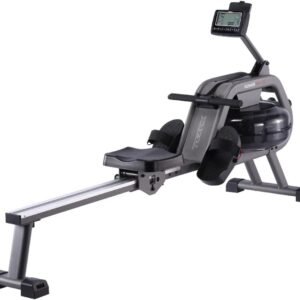 Toorx Fitness Roeitrainer - Waterroeier - Rower Sea 90 - Hartslagfunctie - Inklapbaar - Roeitrainers - Grijs (8029975805283)