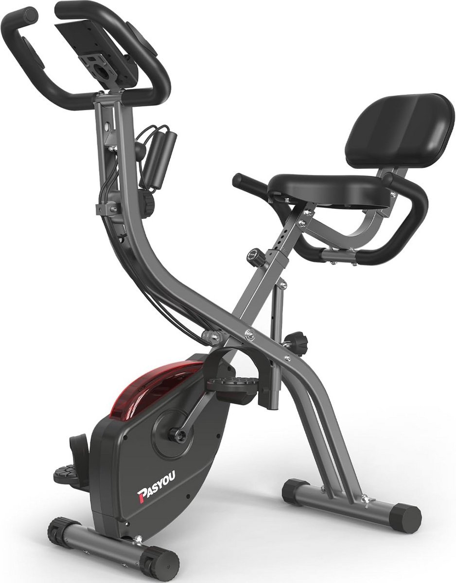 3 in1 Fitnessfiets - Fitness Fiets Hometrainer - Indoor Cycle - Inklapbaar - Opvouwbare Indoorfiets - met 10 Niveaus - 7 Zithoogtes - Magnetische Weerstandsniveaus - Ergometer - 120KG - Cardiotraining - 98 x 53 x 114.8 cm - Zwart (8721297903837)