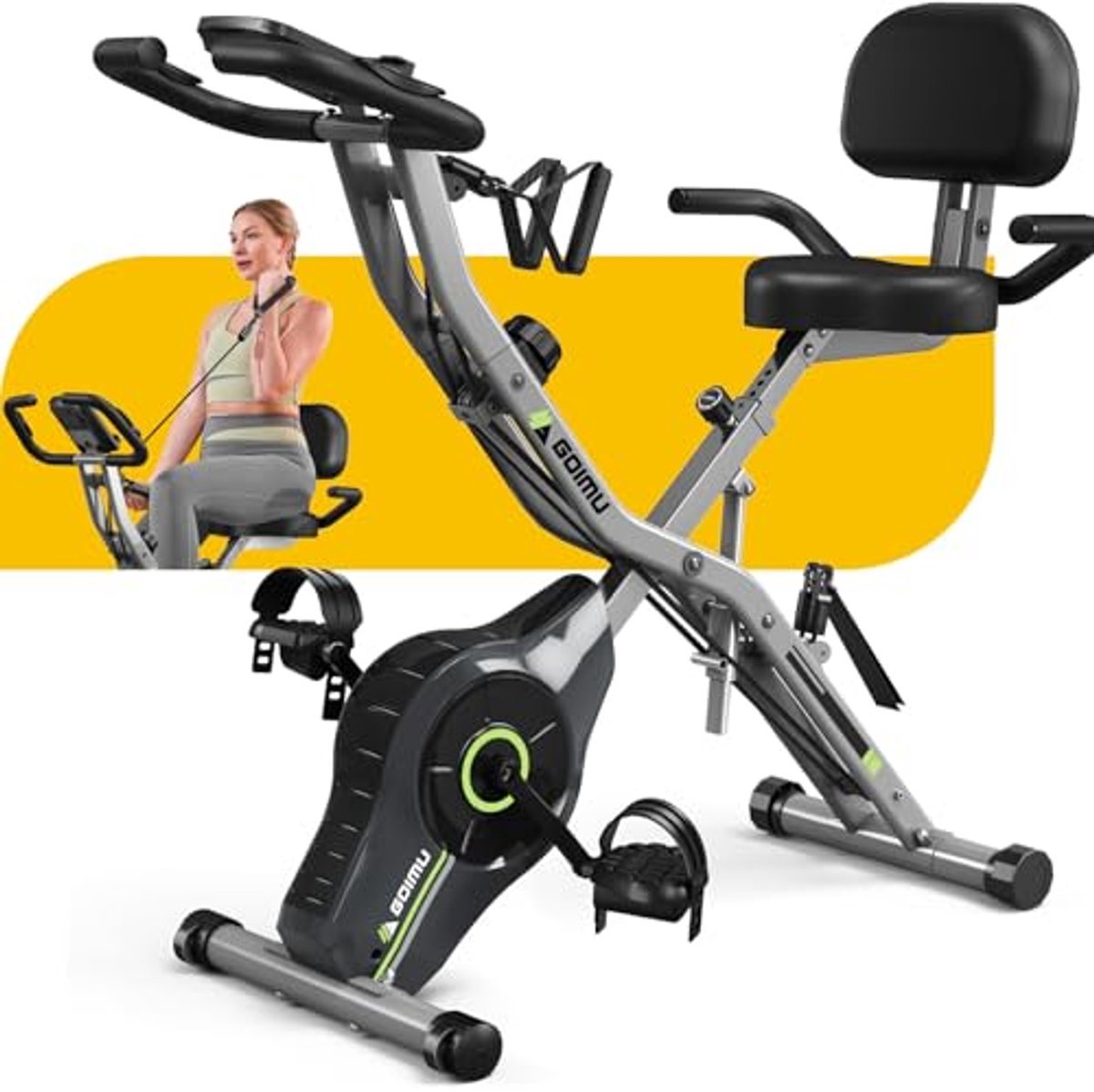 5-in-1 opvouwbare hometrainer voor senioren - verstelbare magnetische weerstand en comfortabele rugleuning (6154043880885)