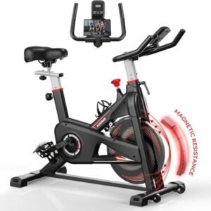 Hometrainer met magnetische weerstand - Ergometer voor thuisfitness, LCD-monitor, tablethouder (6154453363343)