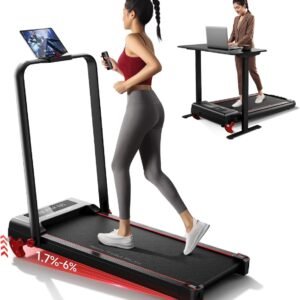 Loopband met Helling en Handgreep - Opvouwbare en Draagbare Fitnessoplossing voor Thuis en Kantoor (9101139132837)