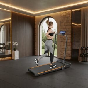 Loopband voor Thuis & Kantoor 2-in-1 Inklapbaar - Walking Pad met Handvat - 1-10 km/u - LCD Display - Afstandsbediening - Compact & Stil - Designbest (9507137995588)