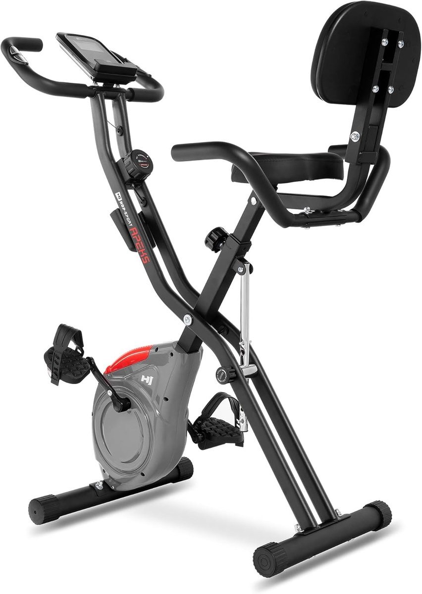 Opvouwbare Hometrainer - Magnetische Fiets - Thuis Trainen - Met Rugsteun - 101x52x114 cm - Grijs (9101156480829)