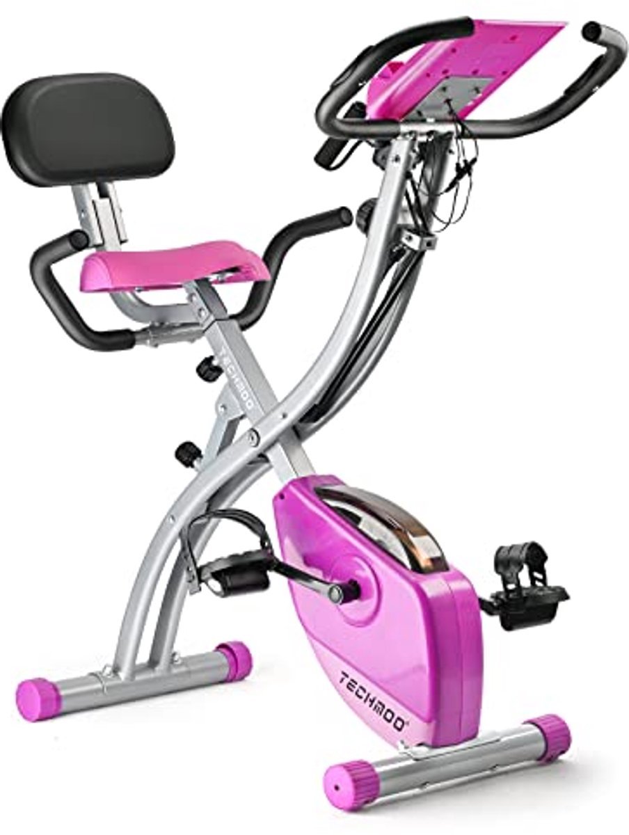 Opvouwbare hometrainer met verstelbare rugleuning en lcd-scherm - Ideaal voor indoor fitness (6154036531596)