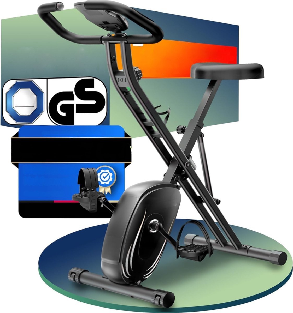 Quvo®Hometrainer Fiets - Hometrainers Fitness - Hometrainer - Zwart - 86cm x 44cm x 117cm (6155944465423)