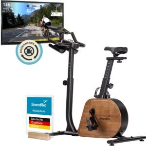 Skandika hometrainer fiets Trevek P12-G - Fietsergometer met stroomgenerator, magneetrem, 16 weerstandsniveaus, verstelbare pedalen, zadel & stuur | Hometrainer, ergometer, indoor bike, fitness (4262393519415)