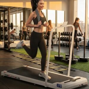 Treadmill 2-in-1 Compact Onderbureauloopband 1-12 km/u - Elektrisch Mini Loopband voor Thuistraining & Kantoor - Designbest (9507892974545)