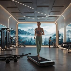 Treadmill / Loopband Houten Design - Compact & Stil voor Thuis en Kantoor - 2,5 PK Motor, Smart App Integratie, 38x102 cm Loopvlak - Altameubel (9507494839426)