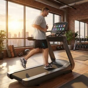Treadmill Professioneel 20 km/u - 21% Helling - 23,5" Touchscreen - Inklapbare Loopband tot 180 kg - Studio & Thuisgebruik - Designbest (9508791256268)