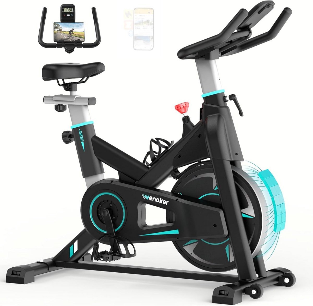 Appartementfiets - Binnenfiets Hometrainer - Thuis Trainen - Stille Magnetische Weerstand - 88x17x70 cm - Blauw (9101148276355)
