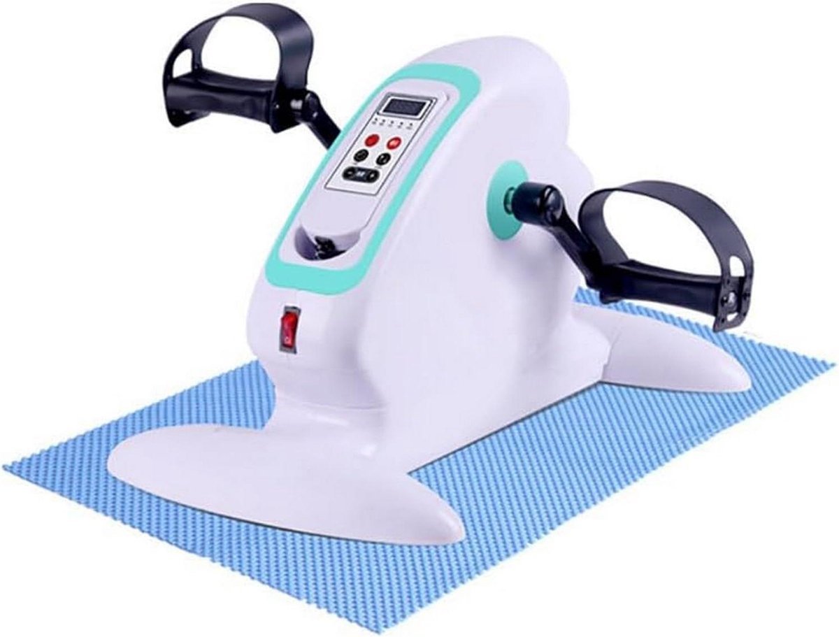 Elektrische Pedaal Hometrainer - Mini Oefenfiets - Actieve Revalidatie - Automatische Stoppen Bij Krampen - 49x28x30 cm - Zwart (9101248964916)