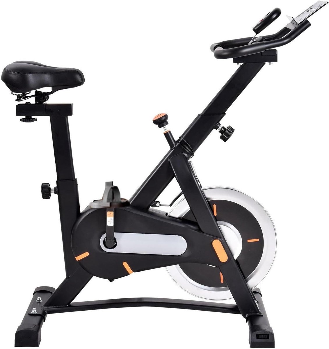 Fitness Fiets - Hometrainer Binnen - Thuis Sporten - Stille Aandrijving - 74 x 21 x 74 cm - Zwart (9101250150895)