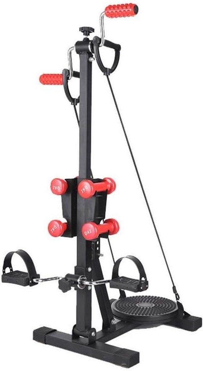 Fitness Fiets - Hometrainer Trap - Spierversterking Thuis - 2-in-1 Arm Been - 57x40x100 cm - Zwart (9101252792598)