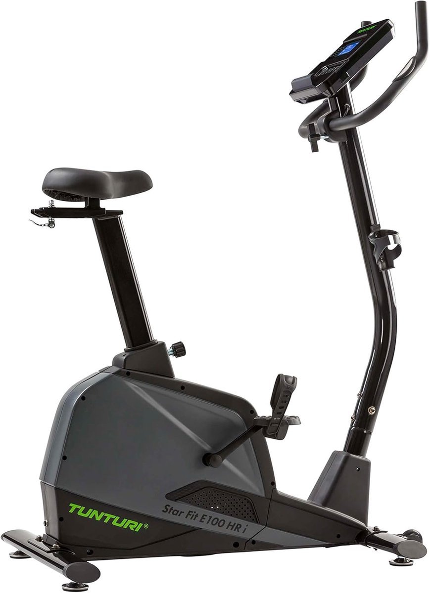 Hometrainer Ergometer - Fitnessfiets Binnen - Thuisconditie Opbouwen - 21 Trainingsprogramma's - 8kg Vliegwiel - Grijs Zwart (9101160612193)
