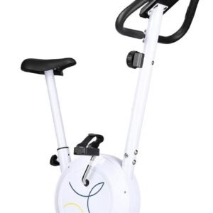 Hometrainer magnetisch - Indoor fiets - Cardio training - 8 krachtniveaus - 83 x 50 x 120 cm - Wit-zwart (9101251663554)
