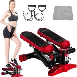 Hydraulische Stepper - Mini Hometrainer - Full Body Training - Dubbele Weerstand - 43 x 33 x 20 cm - Zwart (9101256868817)