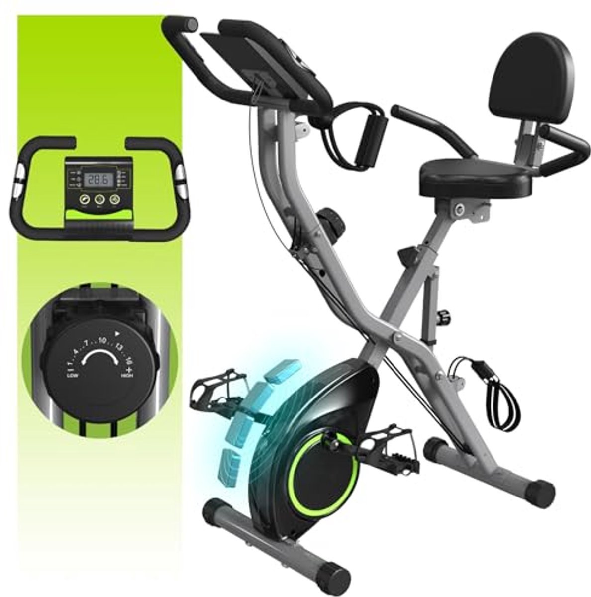 Indoor hometrainer voor senioren met 5-in-1 functies en 16 niveaus weerstand (6153915828871)