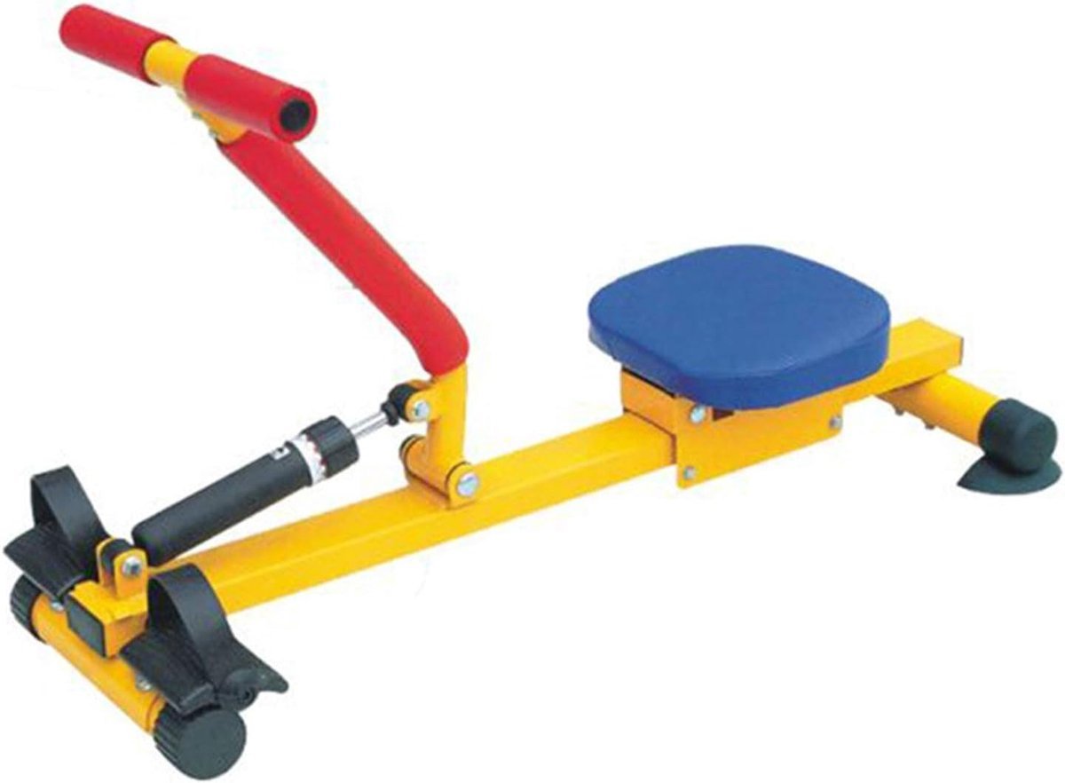 Kinder Roeitrainer - Indoor Fitness - Kracht Opbouwen - Hydraulische Weerstand - 65x37x90 cm - Geel (9101159177580)