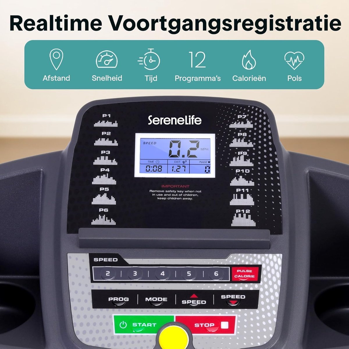 Loopband Inklapbaar - Wandelband Fitness - Treadmill - Opvouwbaar (9101210281089)