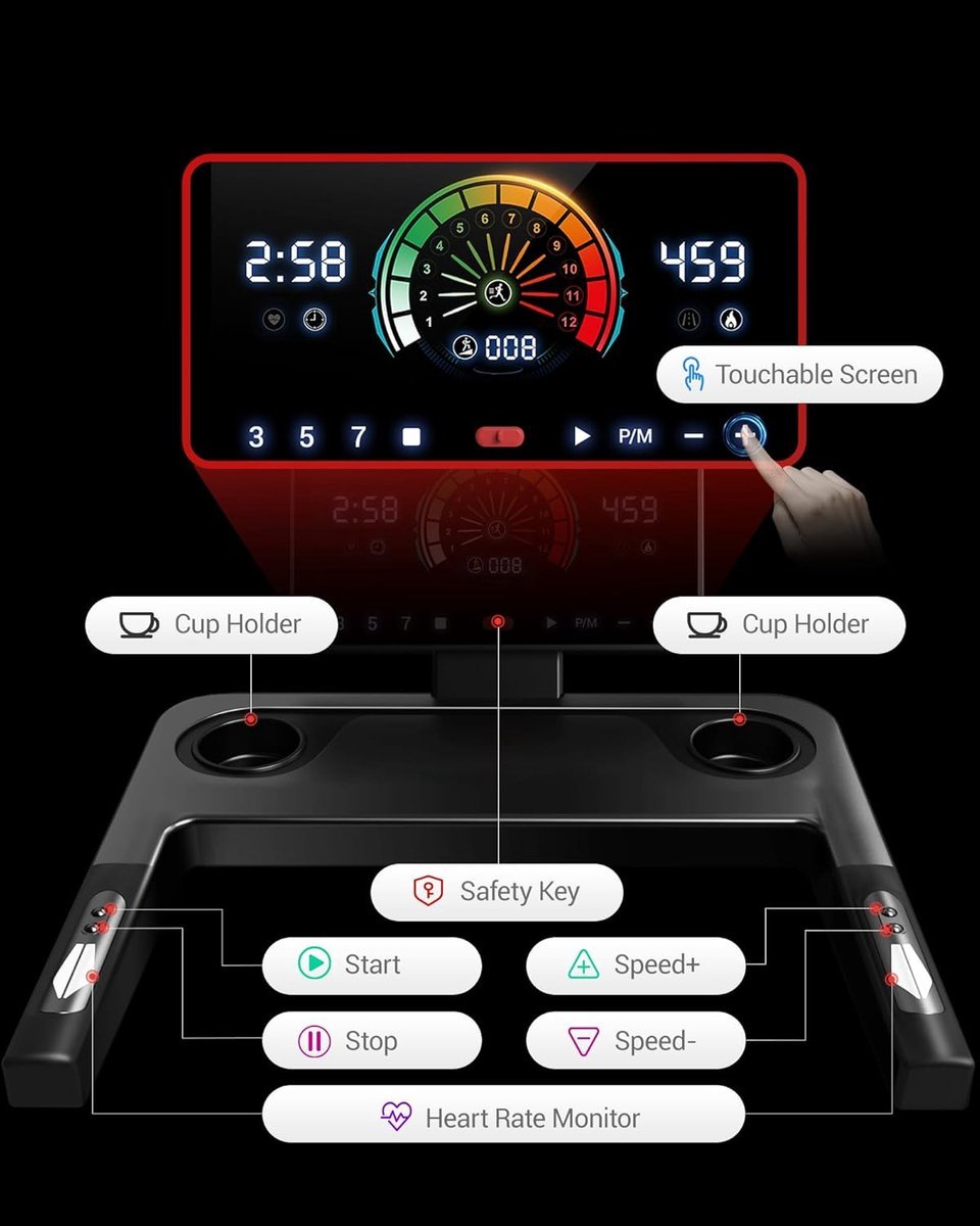 Loopband Inklapbaar - Wandelband Fitness - Treadmill - Sportapparaat (9101210280549)