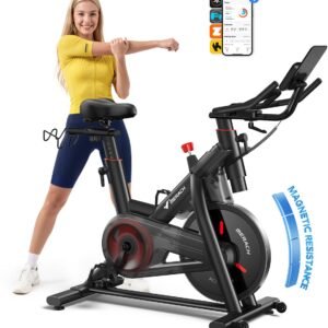 MERACH Hometrainer fiets - 16 verstelbare magnetische weerstandfitness - Bluetooth LCD-display - tablethouder - 10 kg vliegwiel - comfortabel en stil fietstrainer - tot 158 kg (6979498432065)