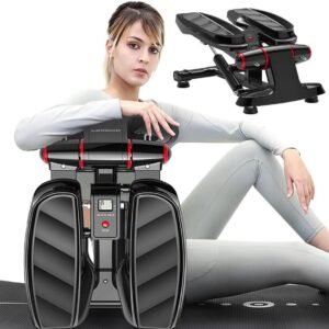 Mini Stepper - Hometrainer Oefenapparaat - Thuisconditie Verbeteren - Met Weerstandsbanden - 120 kg Draagvermogen - Zwart (9101216569297)