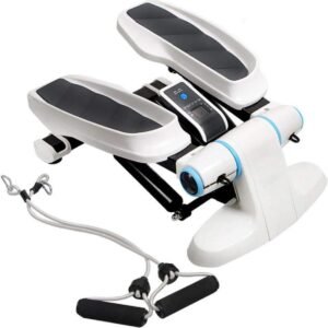 Mini Stepper - Hometrainer Stepper - Thuis Fitness - Met Weerstandsbanden - 150 kg - Zwart (9101265301428)