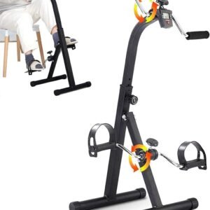 Oefenfiets Ouderen - Mini Hometrainer - Thuis Revalidatie - Opvouwbaar Ontwerp - 92 cm Max Hoogte - Zwart (9101251664520)