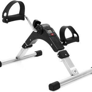 Opvouwbare pedaaltrainer - Mini hometrainer - Spierkracht verbeteren - Verstelbare weerstand - 33 cm hoog - Zwart (9101252729884)