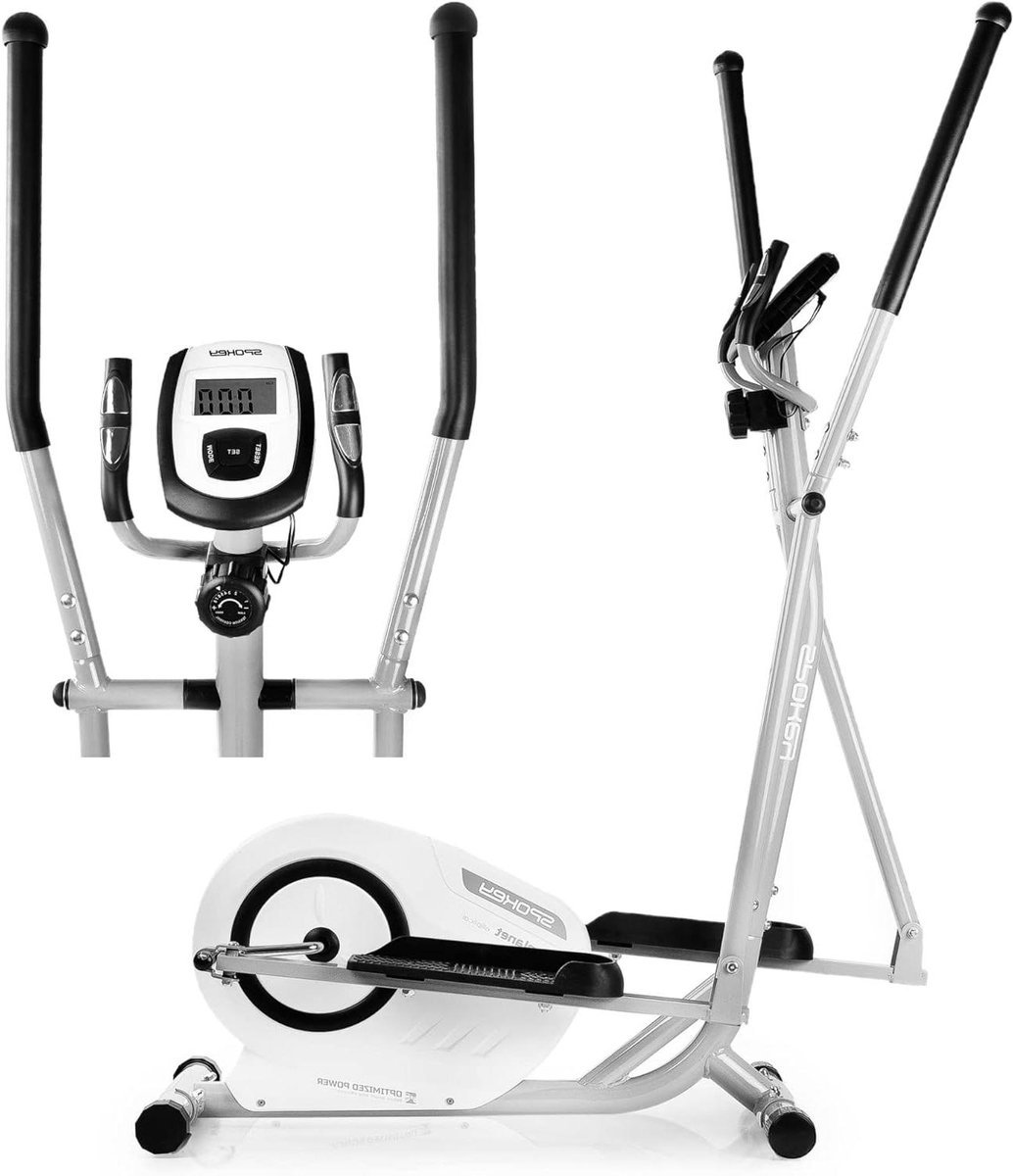 Elliptische Trainer - Hometrainer Crosstrainer - Thuis Fitness - 12 Weerstandsniveaus - 120 kg Max - Wit (9101235576061)