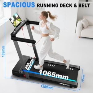 FitStride Pro 3-in-1 Inklapbare Loopband met Bluetooth, Wandelpad en Hardloopfunctie tot 12 km/u, 2.5 PK Motor, Dubbel LED Display, 12 Trainingsprogramma's, App-bediening en Afstandsbediening, 128 x 71,5 x 109 cm (9503158666742)