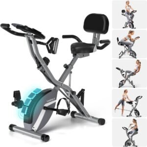 Fitnessfiets Hometrainer - Binnentrainer Thuistraining - Cardio Verbeteren - 5-in-1 Multifunctioneel - 160 kg Belastbaar - Grijs (9101309760136)
