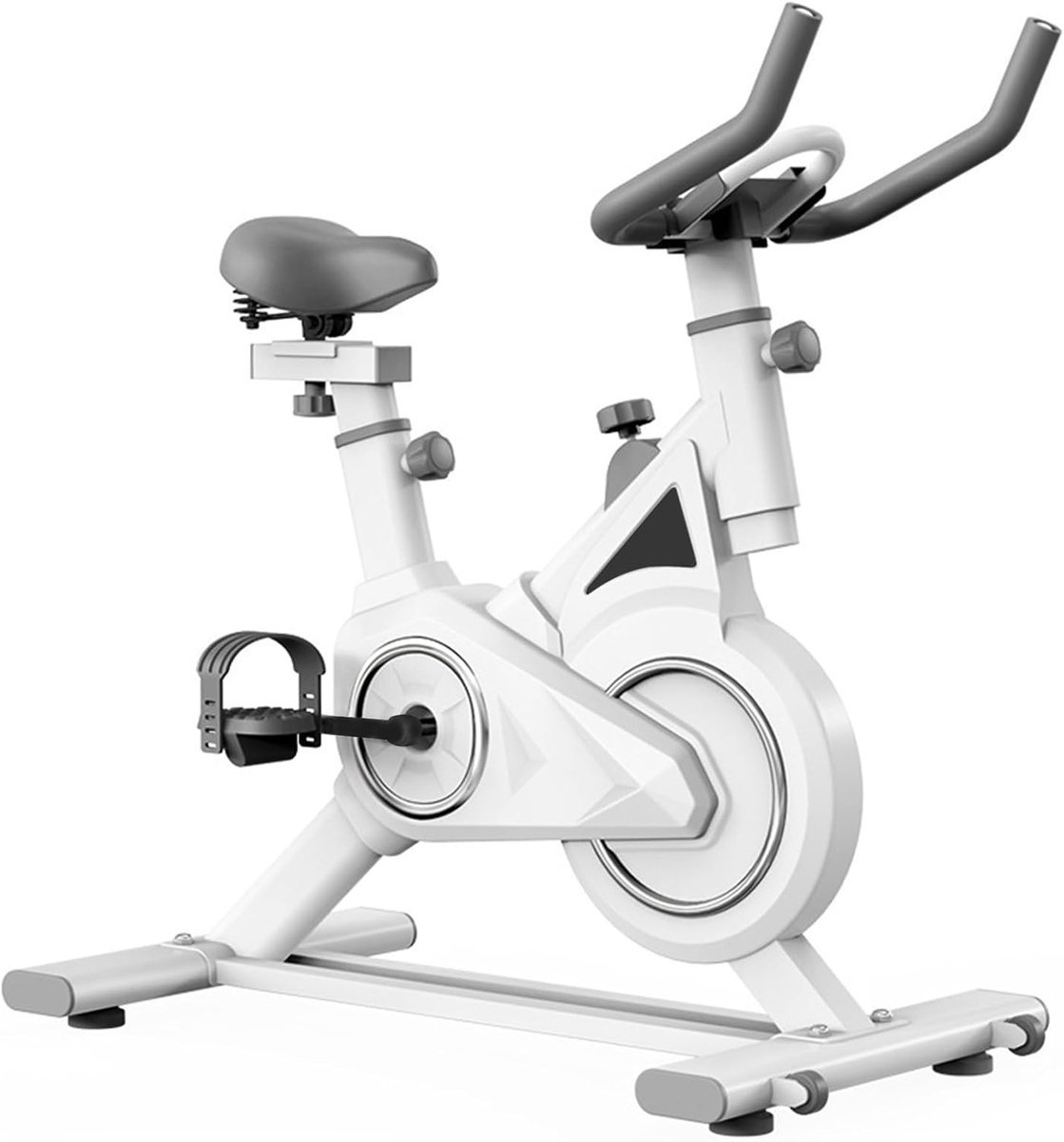 Hometrainer Fiets - Indoor Bike - Thuis Fitness - Stille Magneetweerstand - 85 x 47 x 105 cm - Wit (9101342891712)