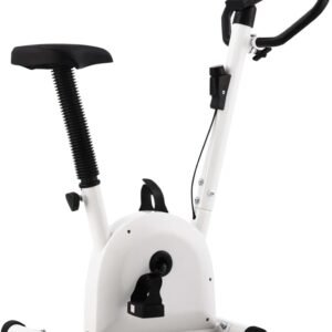 Hometrainer - Fitnessfiets - Thuis trainen - Stille riemaandrijving - 90 x 38 x 103 cm - Zwart wit (9101342891750)
