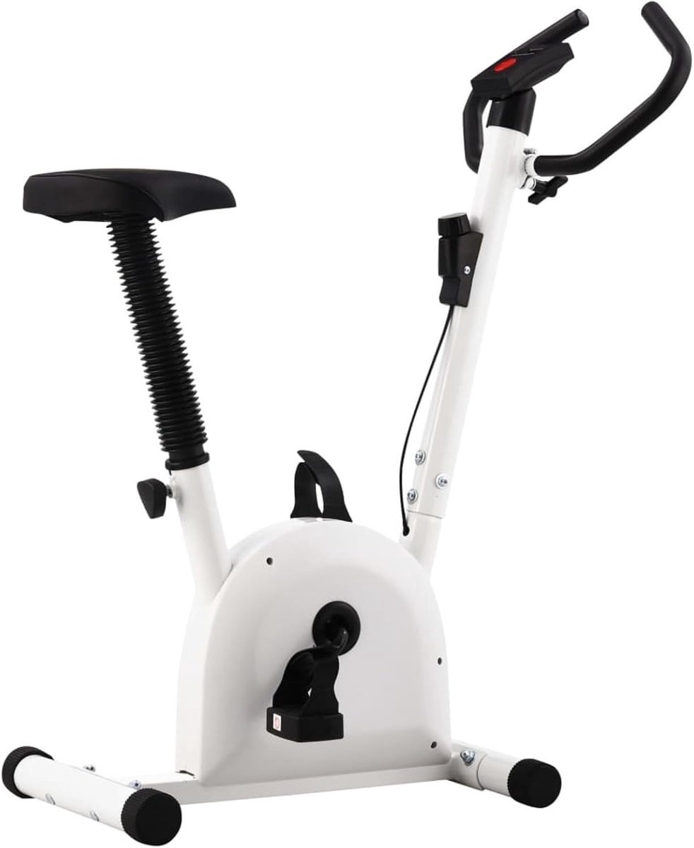 Hometrainer - Fitnessfiets - Thuis trainen - Stille riemaandrijving - 90 x 38 x 103 cm - Zwart wit (9101342891750)
