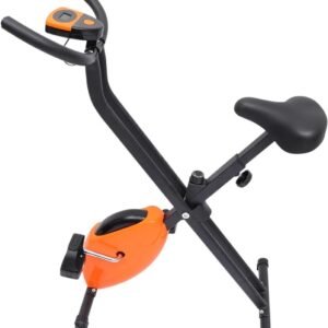 Hometrainer - Indoor fiets - Fitness thuis - Verstelbaar niveau - 80 x 33 x 80 cm - Oranje (9101200093586)