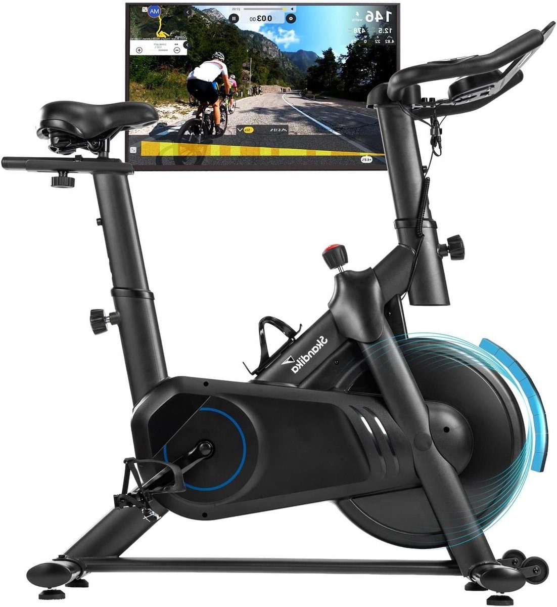 Indoor Fiets - Hometrainer Speedbike - Conditie Verbeteren - Traploze Magneetremsysteem - 187 x 49 x 112 cm - Zwart (9101266438574)