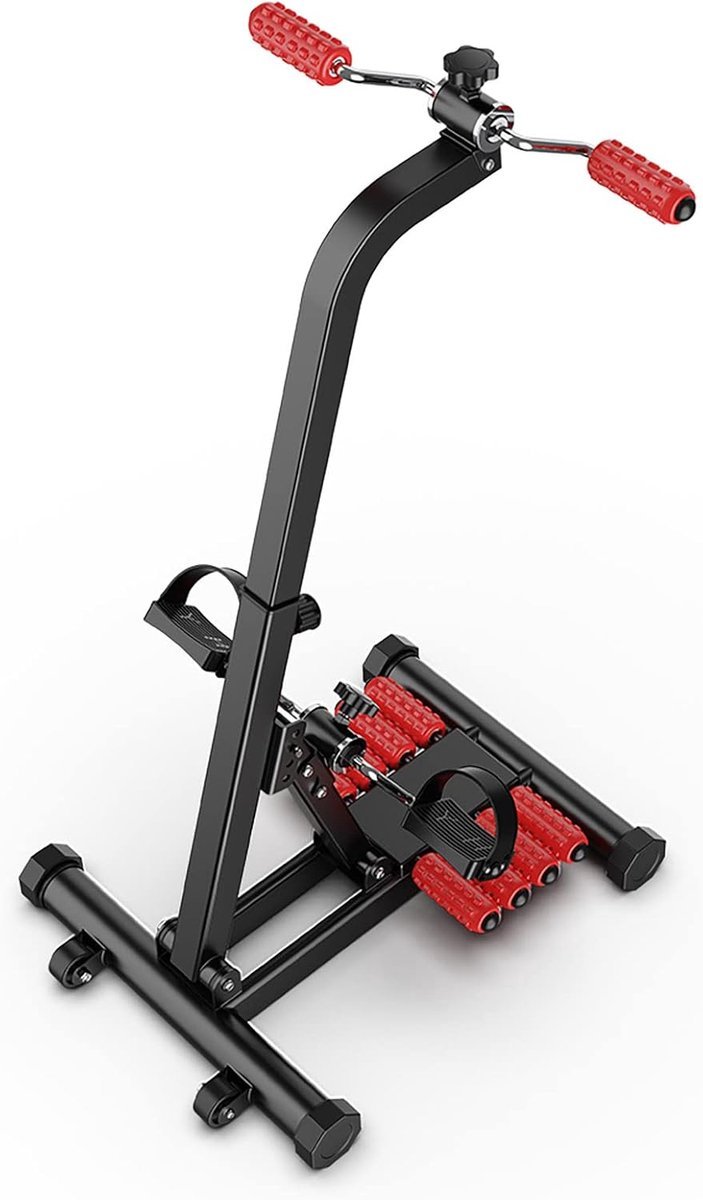 Oefenfiets - Hometrainer Fitnessfiets - Thuis Trainen - Met Massagefunctie - Beweegbare Wielen - Grijs (9101340990561)