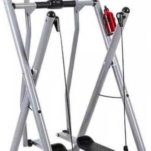 Opvouwbare Hometrainer - Elliptische Crosstrainer Dubbele Trainer - Thuis Fitness - Ruimtebesparend Opvouwbaar Frame - Max 120 kg - Zilver (9101226375994)