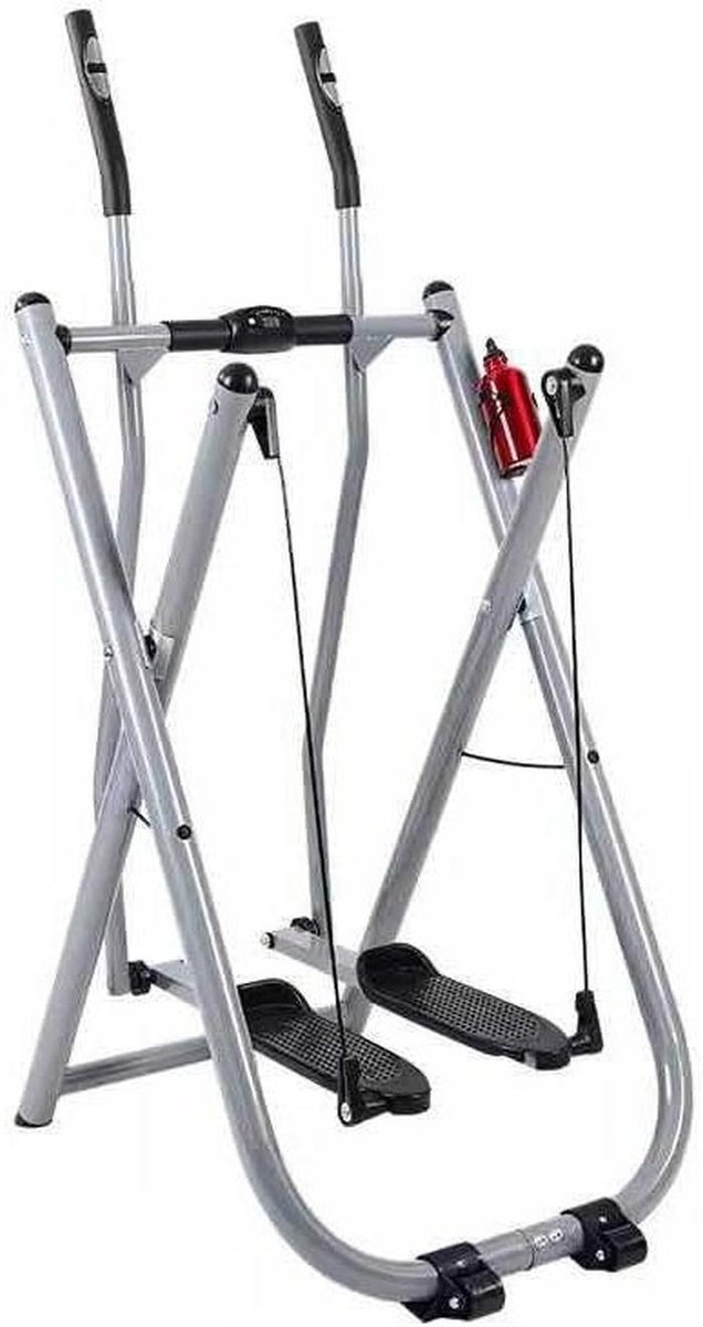 Opvouwbare Hometrainer - Elliptische Crosstrainer Dubbele Trainer - Thuis Fitness - Ruimtebesparend Opvouwbaar Frame - Max 120 kg - Zilver (9101226375994)