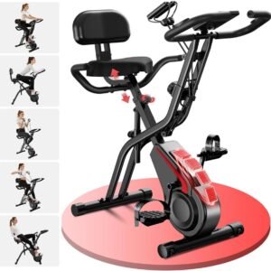 Opvouwbare Hometrainer - Indoor Fiets - Thuis Fitness - 16 Weerstandsniveaus - Tot 136 kg - Zwart (9101199019680)