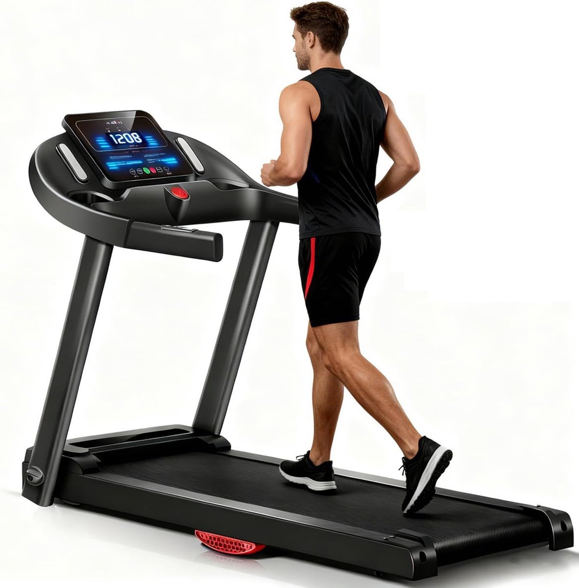 Opvouwbare Loopband - Hometrainer Fitness - Intensieve Training - 15% Helling Simulatie - 136 kg Capaciteit - Zwart (9101360090142)