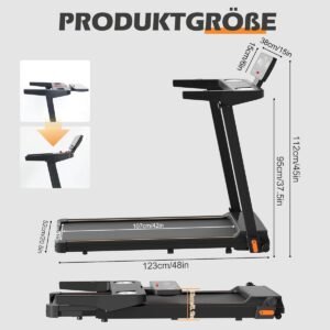 PowerStride Max Opvouwbare Elektrische Loopband met Hellingsfunctie en LCD Display - 3.0 PK Treadmill voor Thuis en Kantoor, Stil en Compact Wandelpad tot 180 kg, 1-12 km/u, 123 x 52 x 95 cm (9507448649545)