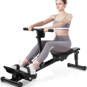 Roeitrainer - Fitnessapparaat - Thuis sporten - Inklapbaar ontwerp - 129.5 cm - Zwart (9101304035369)