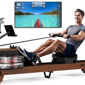 Roeitrainer Hout - Water Trainer - Thuis Fitness - Opvouwbaar Ontwerp - Tot 200cm Gebruiker - Houtkleur (9101303901467)